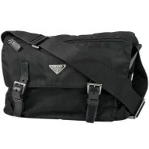 Prada Plate Shoulder Bag Crossbody Black